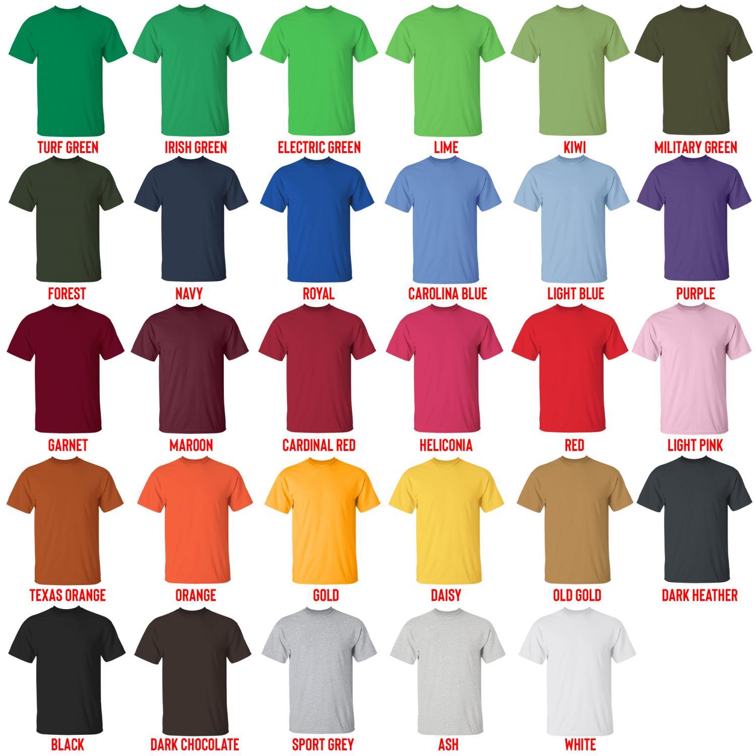 t shirt color chart - Gundam Stuff