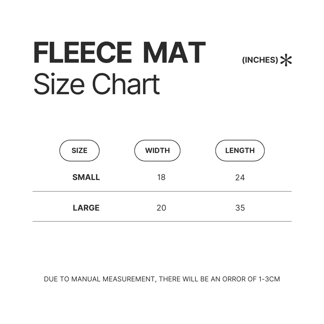 Fleece Mat Size Chart - Gundam Stuff