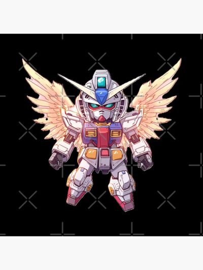Alternative view of Gundam Chibi Wings Orange Throw Pillow