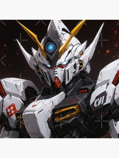Alternative view of White Gundam Suit War Throw Pillow