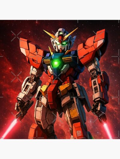Alternative view of Red Gundam Sword Light Throw Pillow