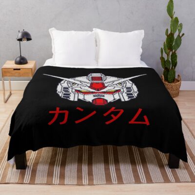 Gundam Rx78 Pixel Throw Blanket