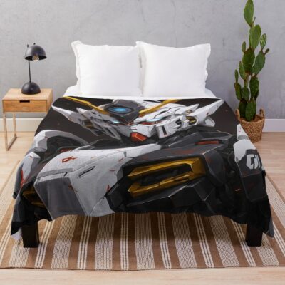 White Gundam Suit War Throw Blanket