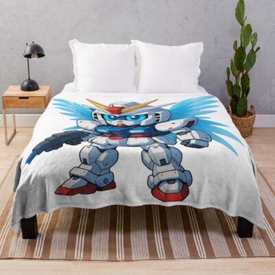 Chibi Gundam Wings Throw Blanket