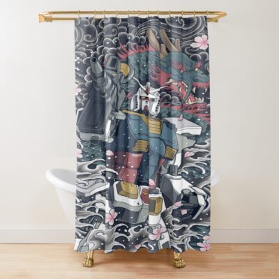 Gundam Japanese Tattoo Shower Curtain