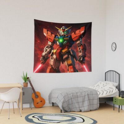 Red Gundam Sword Light Tapestry
