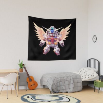 Gundam Chibi Wings Orange Tapestry