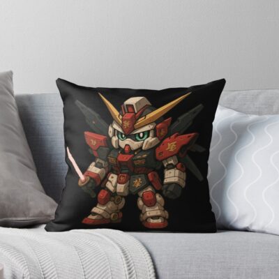 Chibi Mecha Gundam Throw Pillow